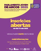 Inscrições abertas para o Parlamento Jovem - Arcos 2025